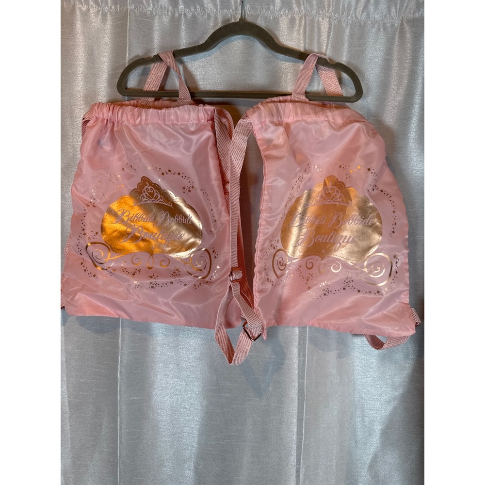 Bibbidi Bobbidi Boutique Disney Drawstring Backpacks Pink Gold Cinderella